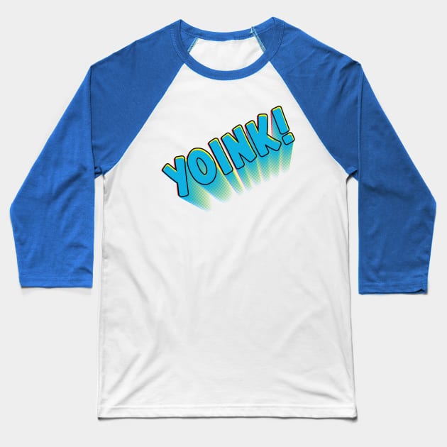 Yoink! Blue Halftone Baseball T-Shirt by deancoledesign